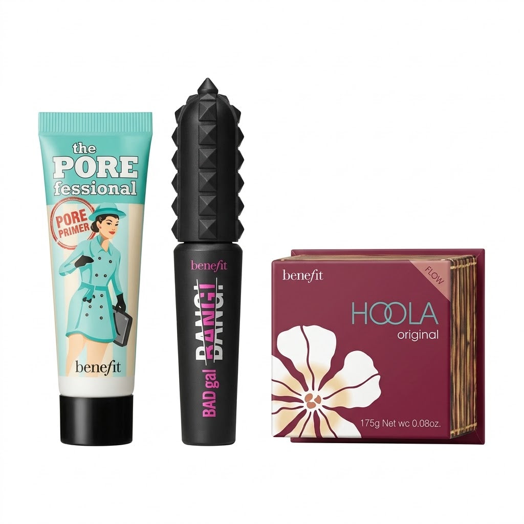 Benefit Icons 3-Piece Gift Set: Primer, Pitch Black Mascara & Bronzer