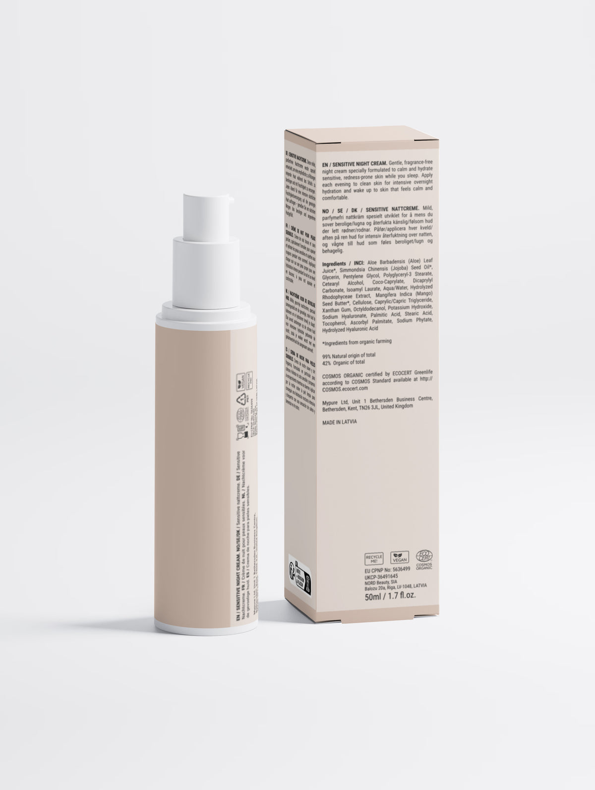 Sensitive Skin Overnight Cream Fragrance Free for Deep Hydration